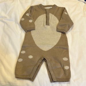 Pottery barn kids fawn one piece and hat